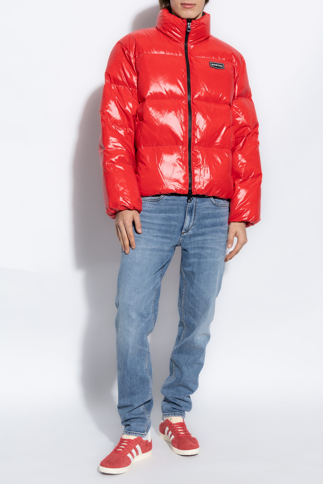 SchaferandweinerShops KR - Red 'Dima' down jacket Duvetica - Rick Owens  Performa sheer long-sleeve T-shirt